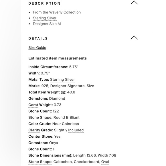 David Yurman Onyx & Diamond Waverly Cuff - Picture 4 of 9